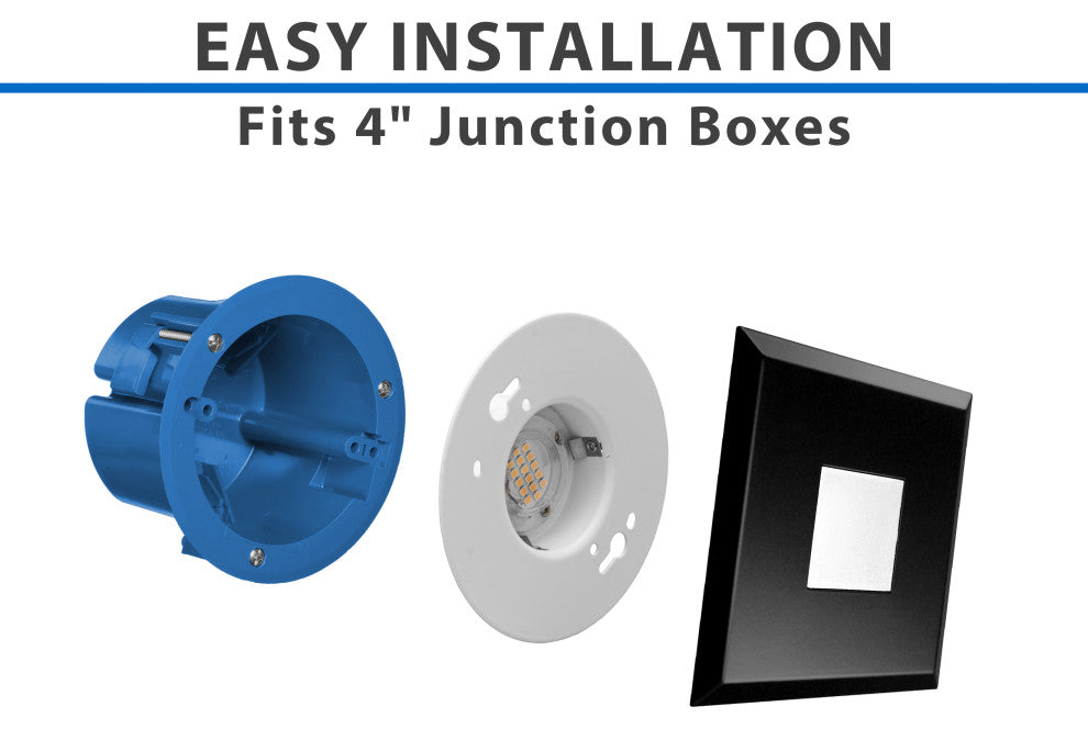 SureFit(v3) LED Flush Mount Ceiling Light, 3000K with Square Black Trim