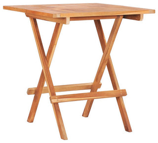 vidaXL Patio Bistro Set 3 Piece Patio Folding Table and Chairs Solid Teak Wood