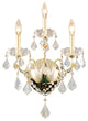 Elegant St. Francis Wall Sconce, Gold Finish With Royal Cut Crystal