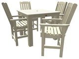 Springville 5-Piece Square Counter Dining Set, Weathered Acorn, Whitewash
