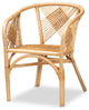 Sena Modern Bohemian Rattan Dining Chair, Natural Brown