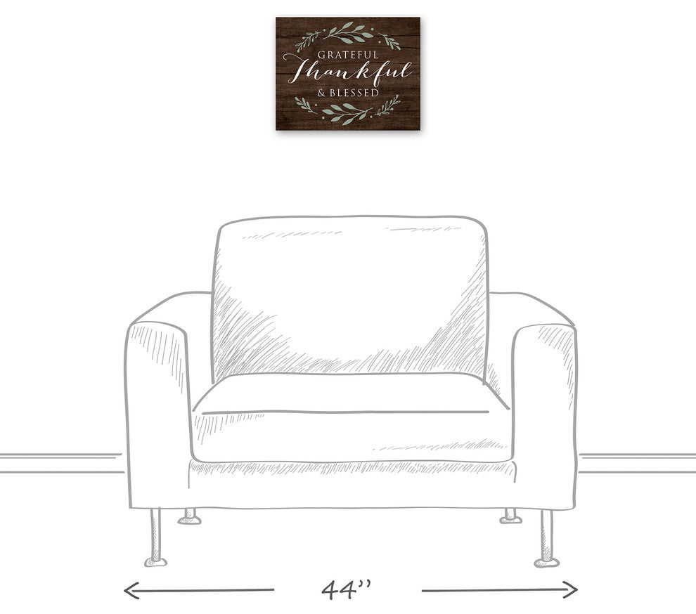 Grateful Thankful & Blessed Print on Canvas
