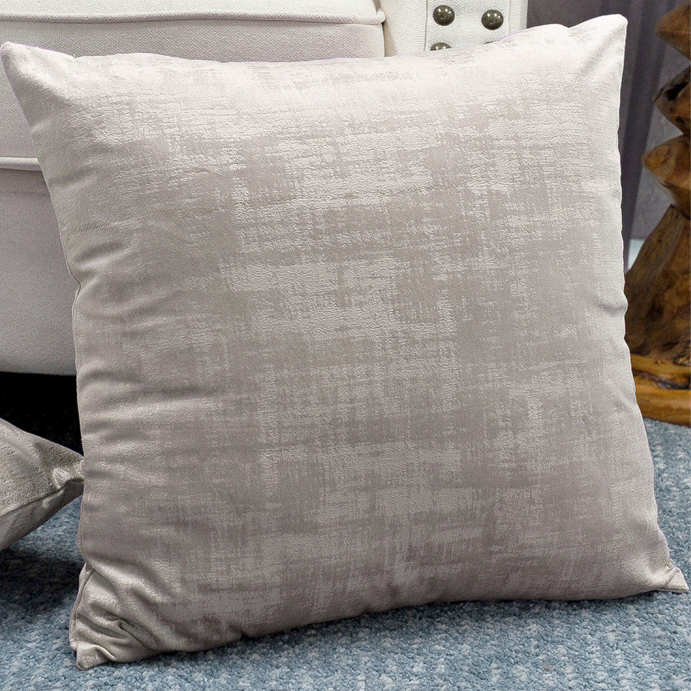 Serenta Textured Velvet Pillow Shell, Set of 4, Simply Taupe