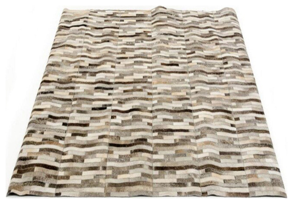 HomeRoots Design Modern Leather Small Area Rug