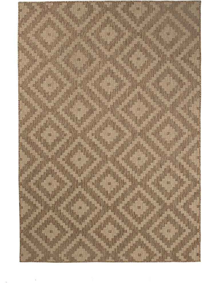 Outdoor Collection Accent Diamond Rug - Moroccan Rug, Neutral, 7'10"x10'
