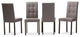 Andrew Fabric Upholstered Grid-Tufting Dining Chair, Set of 4, Gray