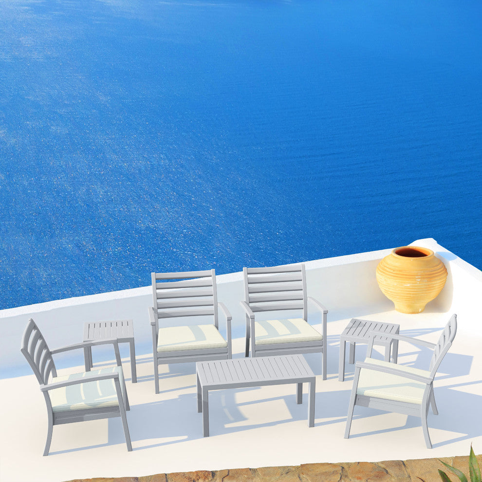 Compamia Ocean Outdoor Coffee Table, Silver-Gray
