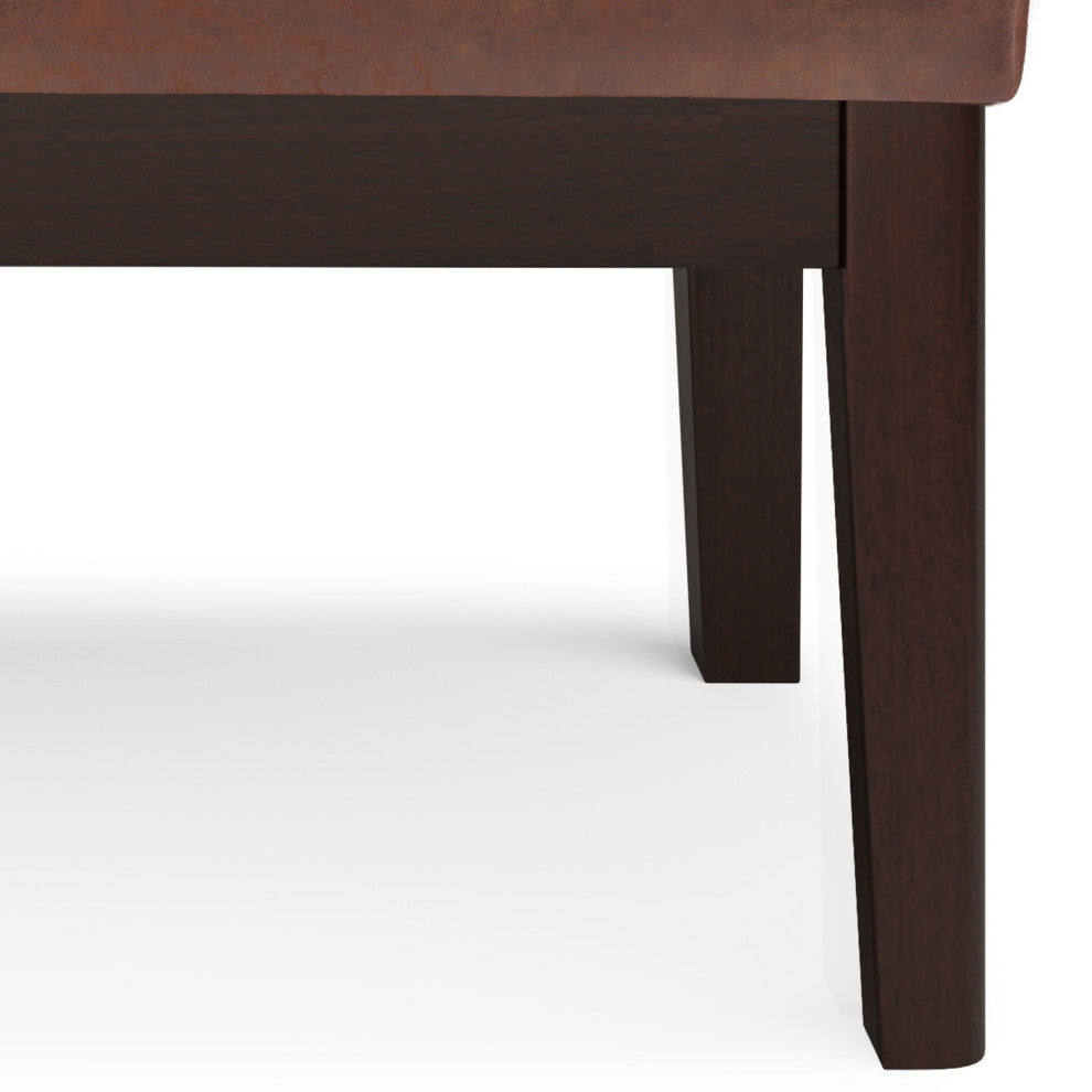 Carlson Small Ottoman Bench, Distressed Saddle Brown