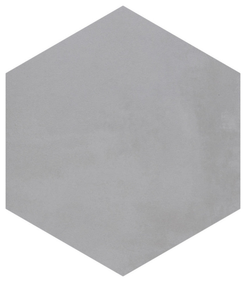 Industrial Hex Multi Mix Porcelain Floor and Wall Tile, White