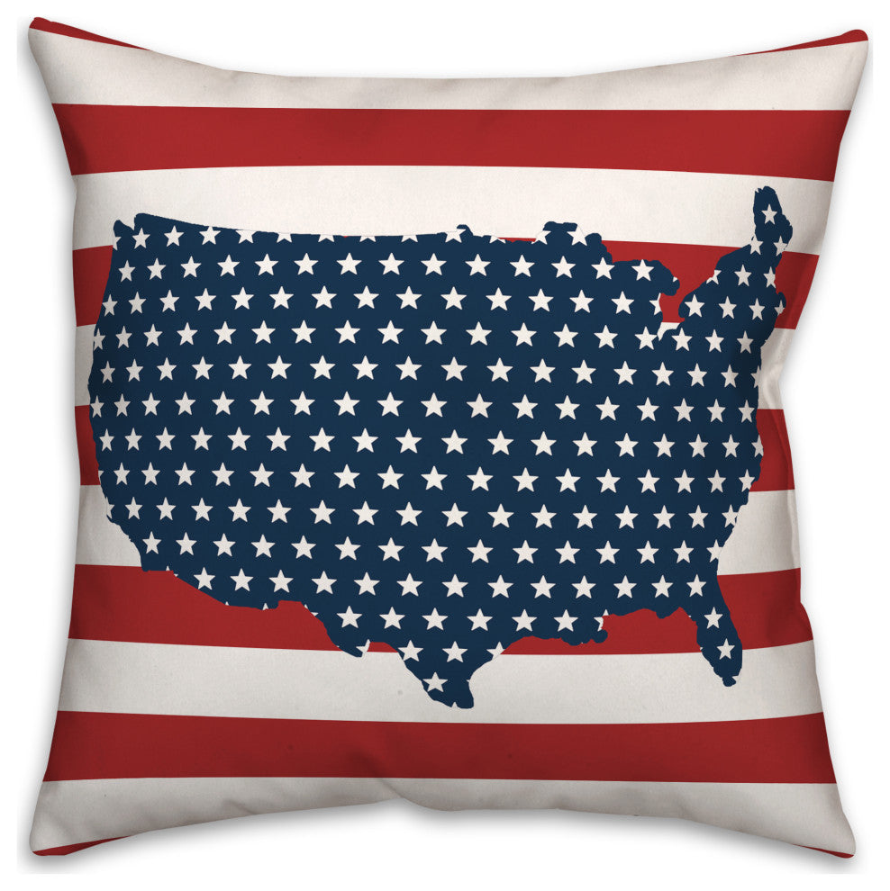 United States Cutout 18x18 Spun Poly Pillow