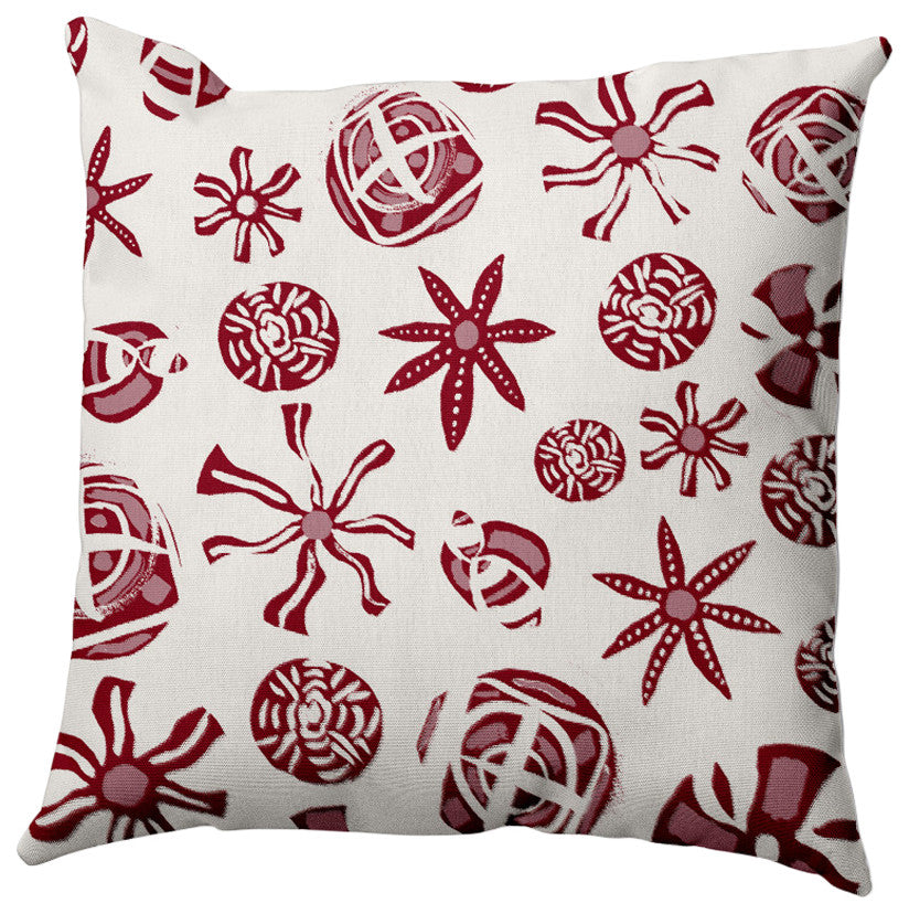 Fossil Formation Outdoor Pillow, Red, 16"x16"