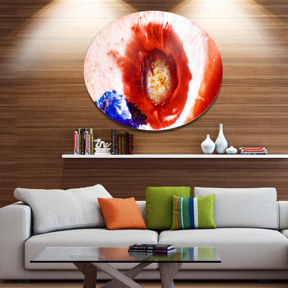 Beautiful Curlicue Of Paints, Modern Abstract Disc Metal Artwork, 36"