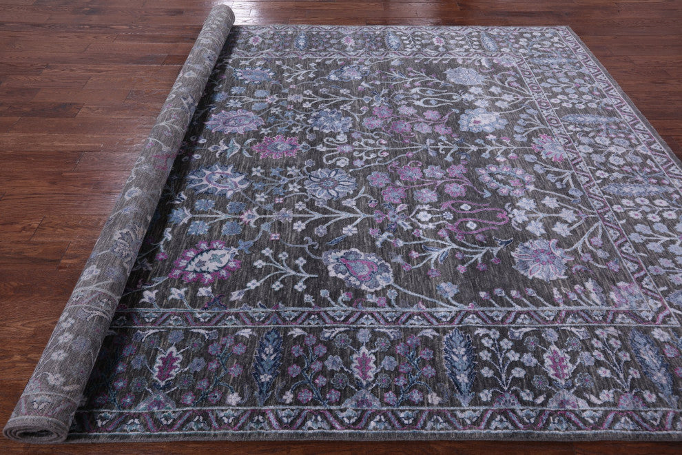 Persian Wool and Silk Hand Knotted Rug 8' 0" X 10' 10" Q6941