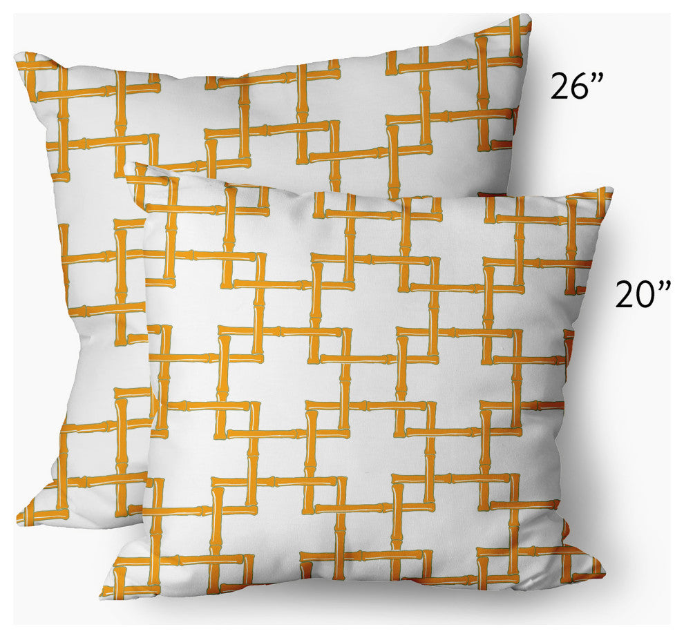 Bamboo Decorative Throw Pillow, Mango, 26"x26"
