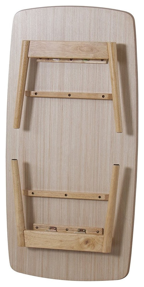 Wooden Folding Legs Coffee Center Table, Natural Oak