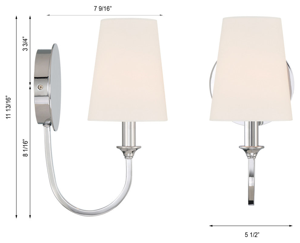 Payton 1 Light Polished Chrome Wall Mount