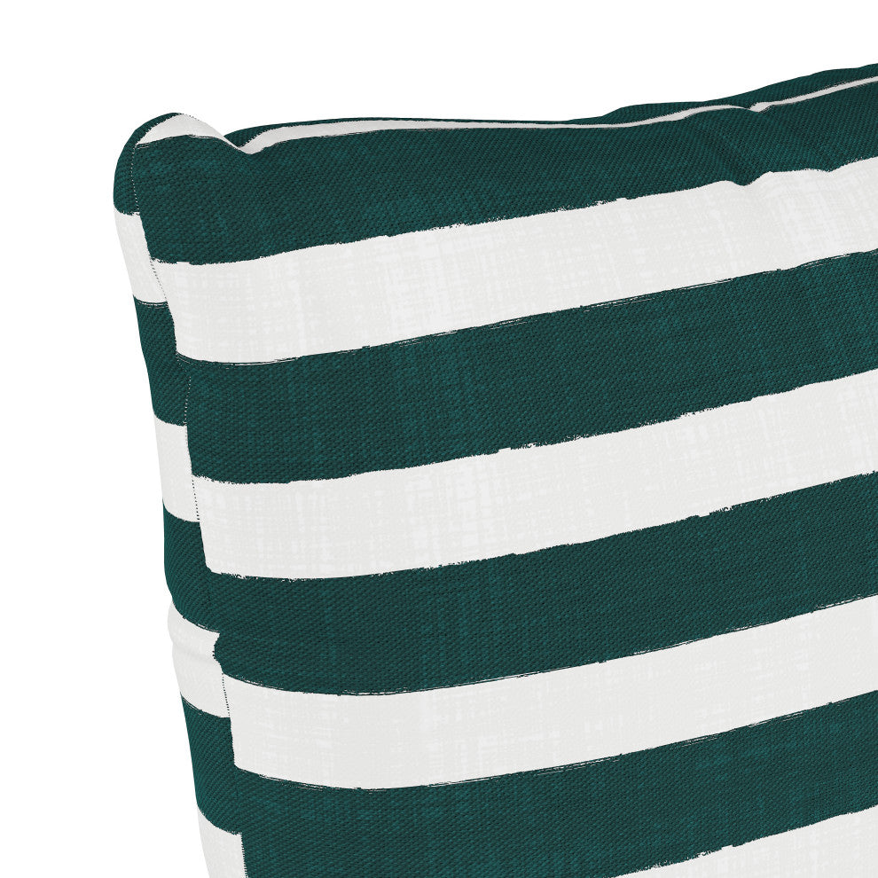 18" Decorative Pillow, Polyester Insert, Horizontal Brush Cabana Sm Emerald