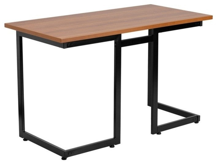 Cherry Computer Desk With Black Frame