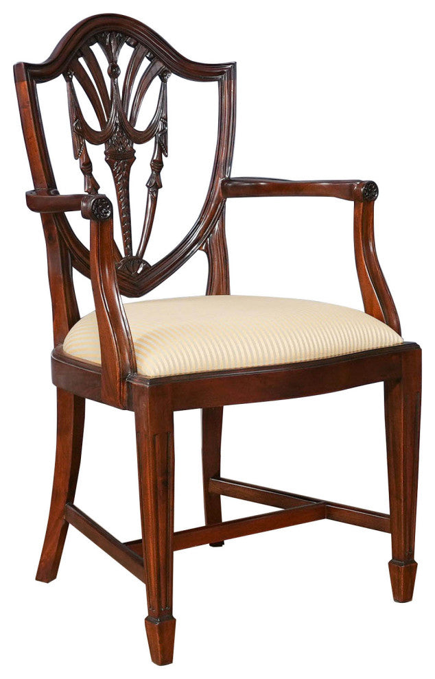 Solid Mahogany Shield Back Arm Chair
