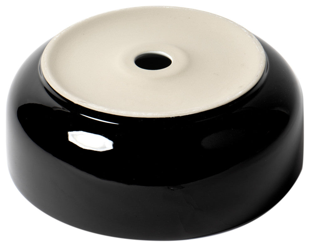 ALFI brand ABC907-BM Black Matte 15" Round Above Mount Ceramic Sink
