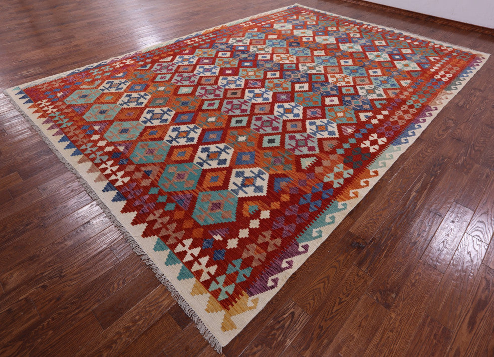 Kilim Flat Weave Wool On Wool Reversible Rug 10' 5" X 15' 4" - Q12540