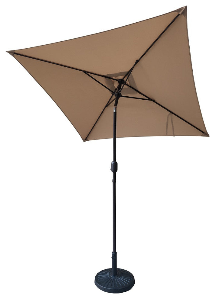 Davee 6.5' Square Market Umbrella With Stand/Base, Tan
