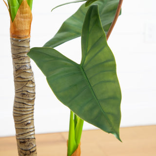 Artificial Arrowhead Philodendron, White Decorative Planter, 5.5 Ft.