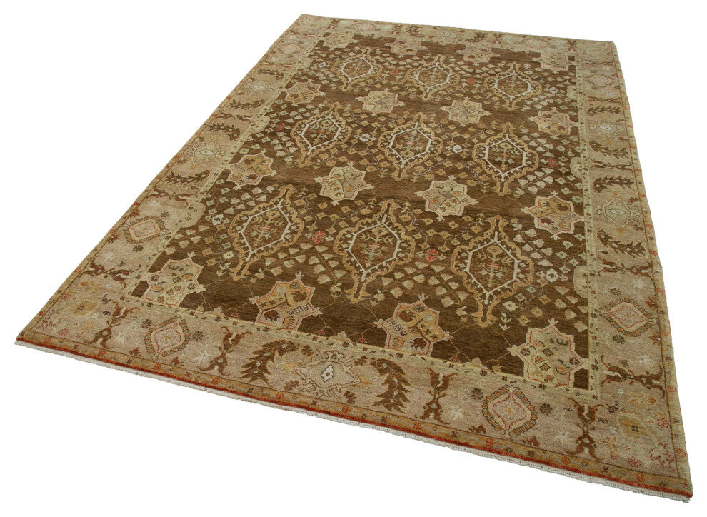 New Hand Knotted All Wool Oushak Rug 5' 11" x 8' 11", 71 in. x 107 in.