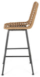 Jessie Outdoor Wicker Barstools, Set of 2, Brown
