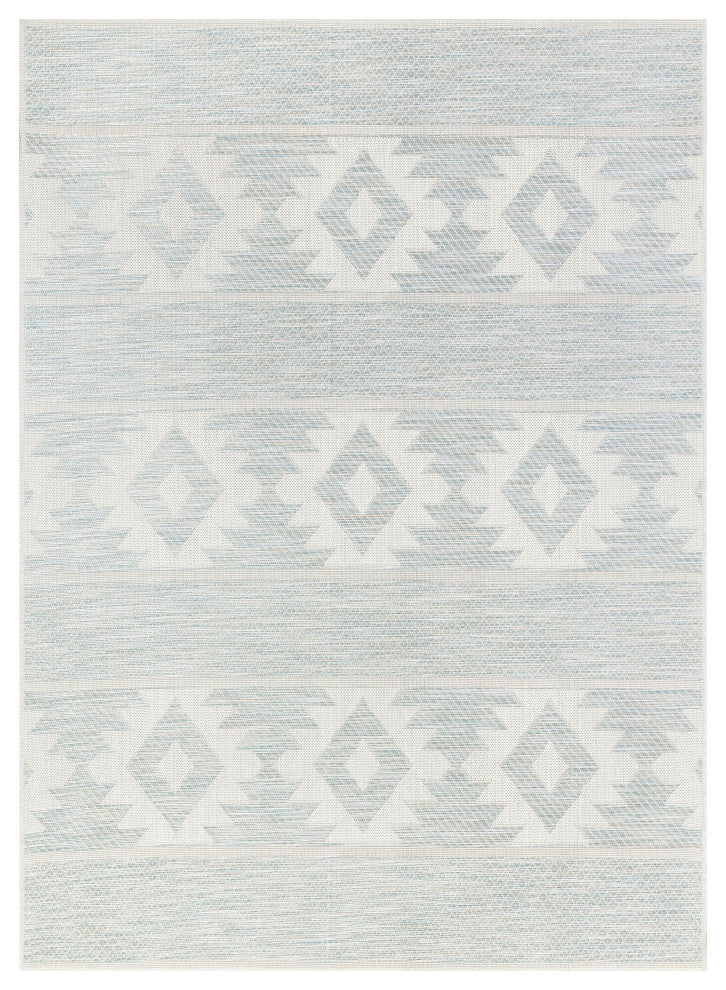 Portland Sisal Prados Southwestern Blue 7'10"x10'6" Flatweave Area Rug