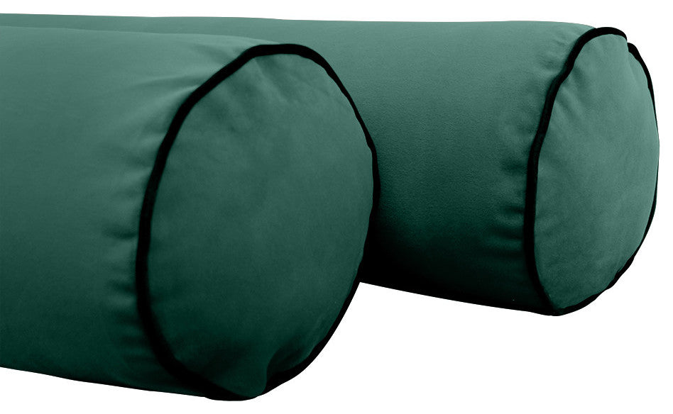 STYLE V2 Twin Velvet ContrastPipe Indoor Daybed Bolster Pillow |COVER ONLY|AD317