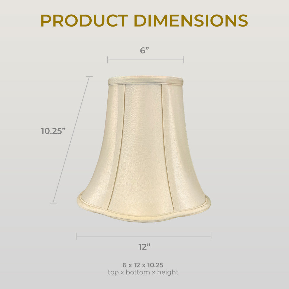Royal Designs Bottom Outside Scallop Bell Lamp Shade, Beige, 6x12x10.25