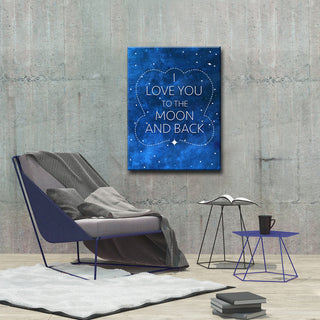 I Love You to the Moon and Back II Wrapped Canvas Art, 16"x12"
