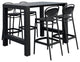 Vegas Marcel 5-Piece Bar Set With 39"-55" Extendable Black