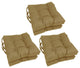 16" Spun Polyester Solid Outdoor Square Tufted Chair Cushions, Set of 6, Wheat