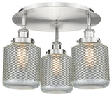 Innovations Edison 3 17.75" Flush Mount Satin Nickel