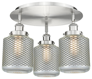 Innovations Edison 3 17.75" Flush Mount Satin Nickel