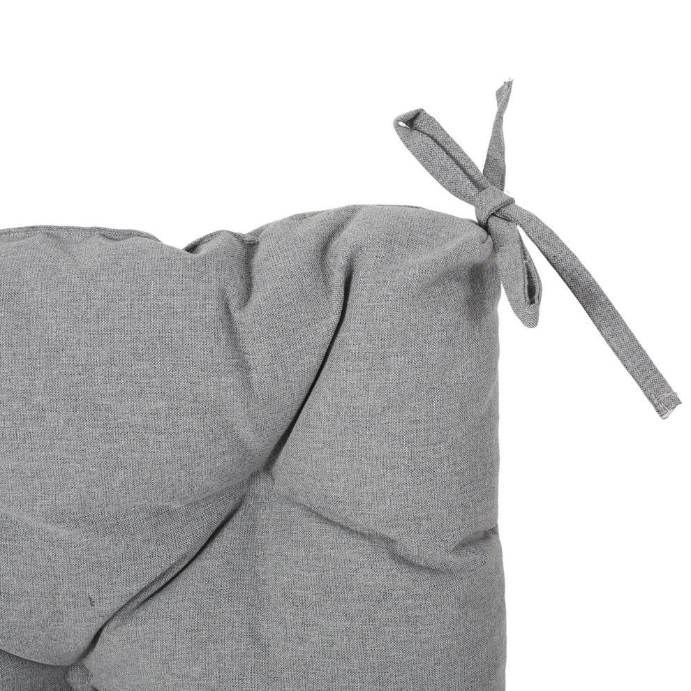 Sylvia Indoor Fabric Classic Tufted Chair Cushion, Charcoal