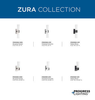 Zura Collection 1-Light Bath and Vanity, Brushed Nickel