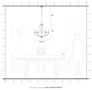 Livex Lighting 5 Light Black Chandelier