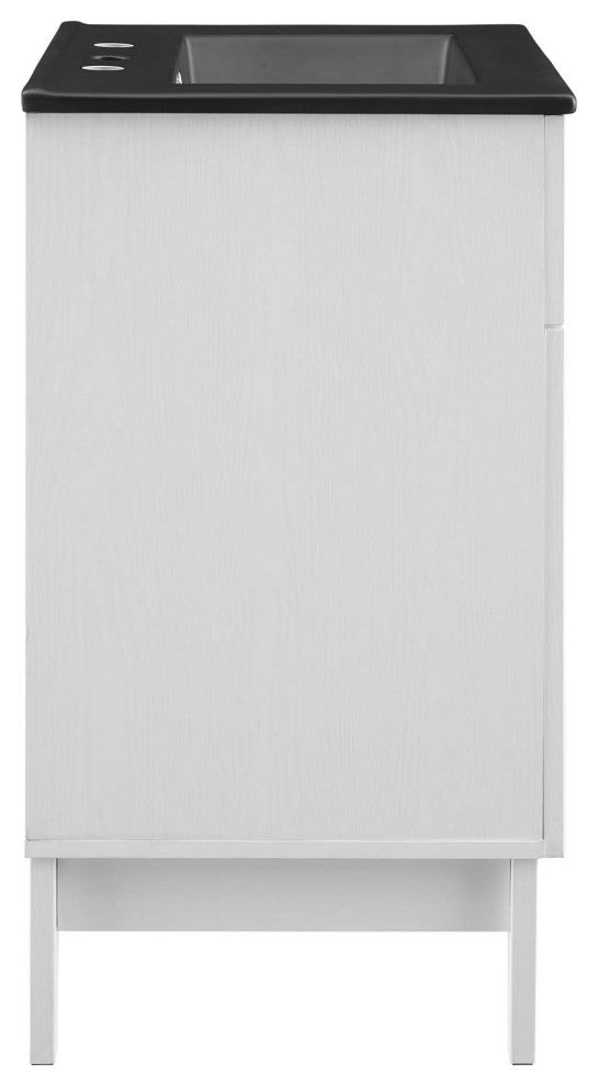 Isle 24" Bathroom Vanity Cabinet White Black -5476