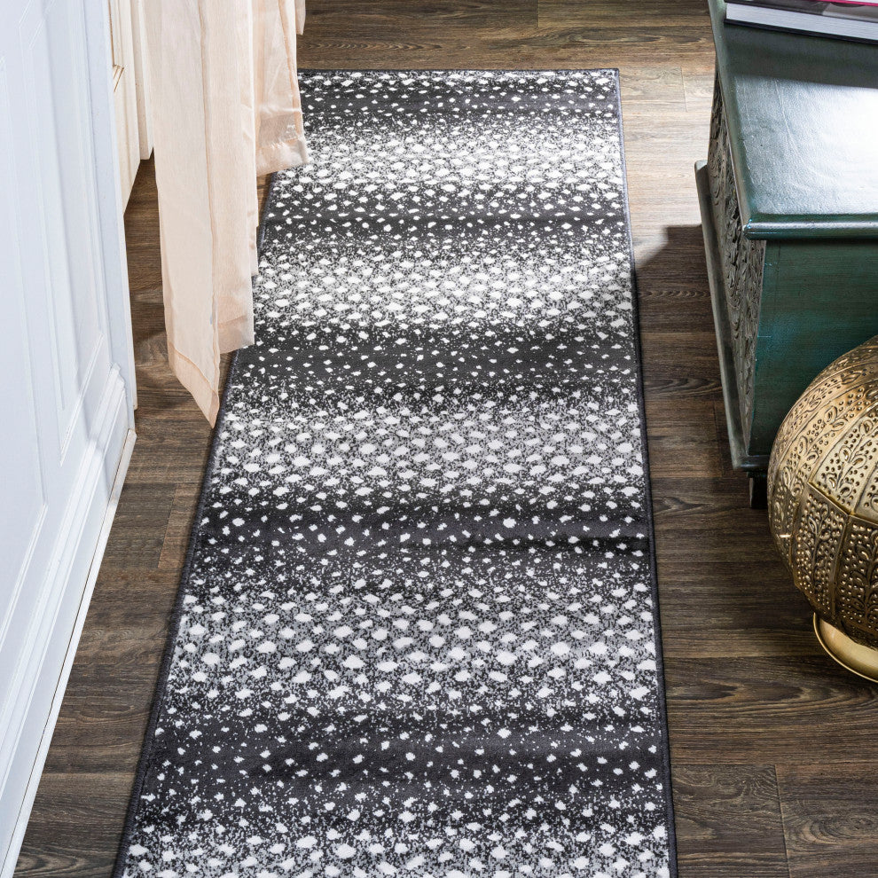 Antelope Modern Animal Black/Cream 2 ft. x 10 ft. Runner Rug