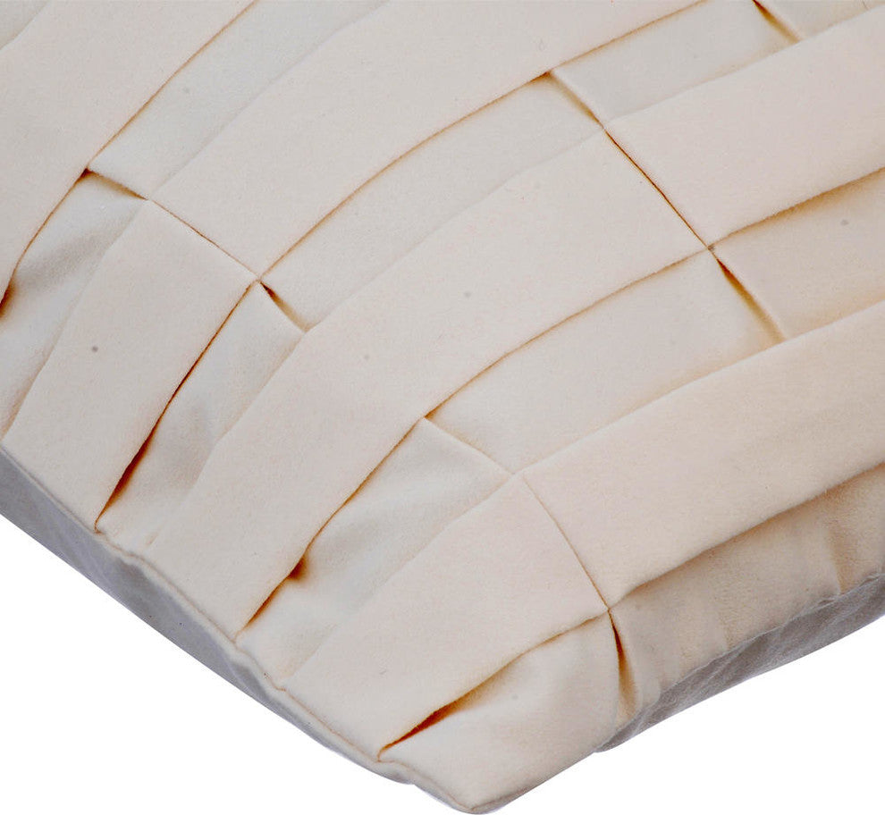 Ivory Decorative Pillow Covers 12"x12" Suede Fabric, Cream Love Tune