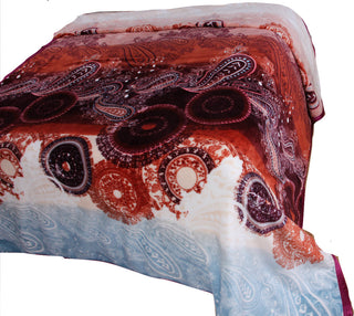 Lightweight Soft Fleece Paisley Floral Throw Blanket, Multicolor, Multi, 66"x90"