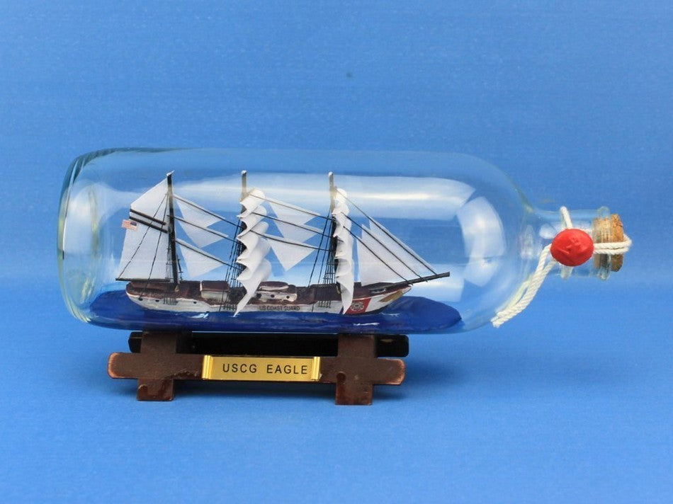 United States Coast Guard Eagle Decorative Ship In A Bottle, 9"