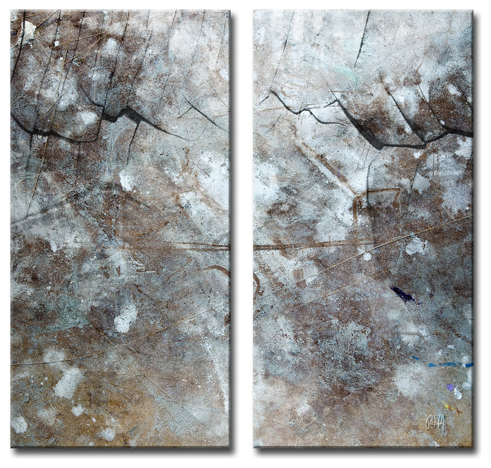 Abstract ABS XV, Canvas Wall At, 24"x12" 2-Panels