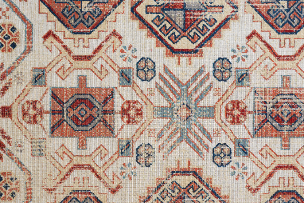 Weave & Wander Kezia Rug, Ochre Red/Vanilla Beige, 5ft x 8ft