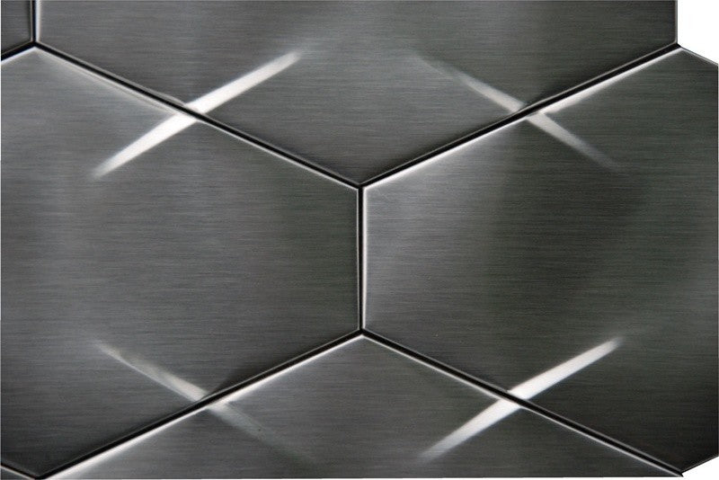 Odyssey Stainless Steel 3D Interlocking Hexagon Mosaic, Sample