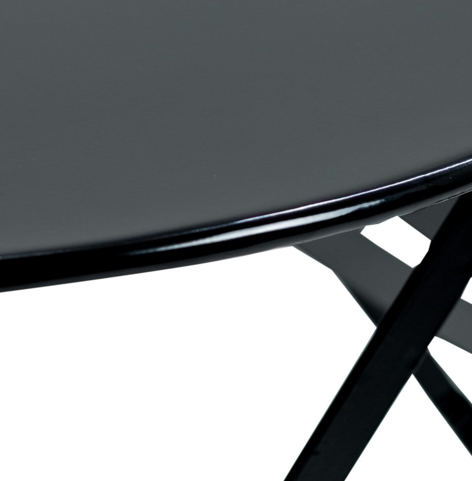 30" Round Bistro Table Set, Black