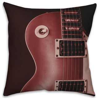 Guitar on Red 18x18 Indoor/Outdoor Pillow